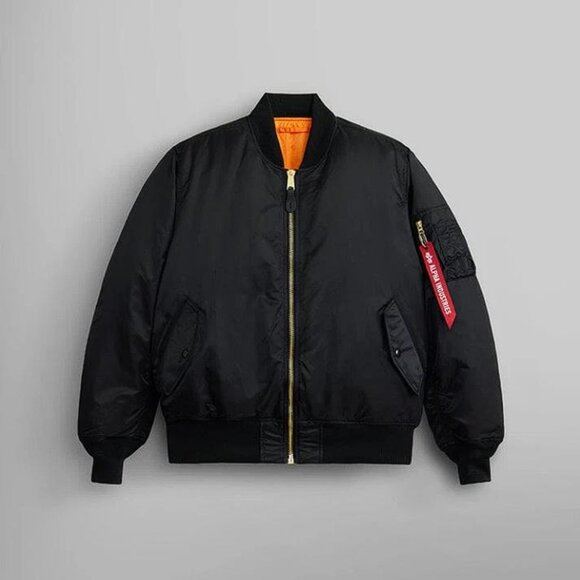 ALPHA×GUCCI MA-1 ALPHA INDUSTRIES Men's MA-1 Bomber Jacket Size M In Black